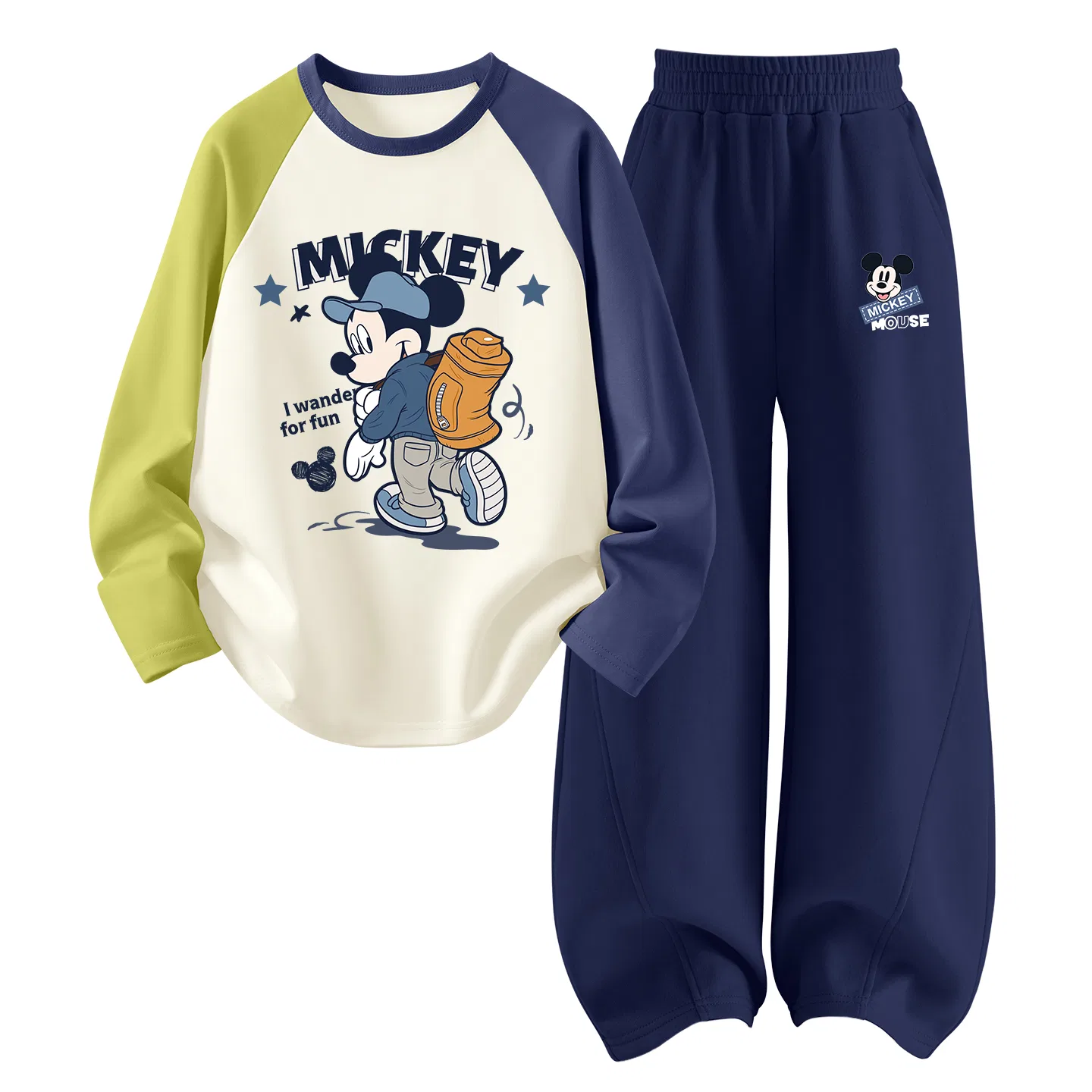 Детский спортивный комплект с круглым вырезом Disney Backpacker Green Blue+Happy K Navy Blue, Backpacker Green Blue+Happy K Navy Blue