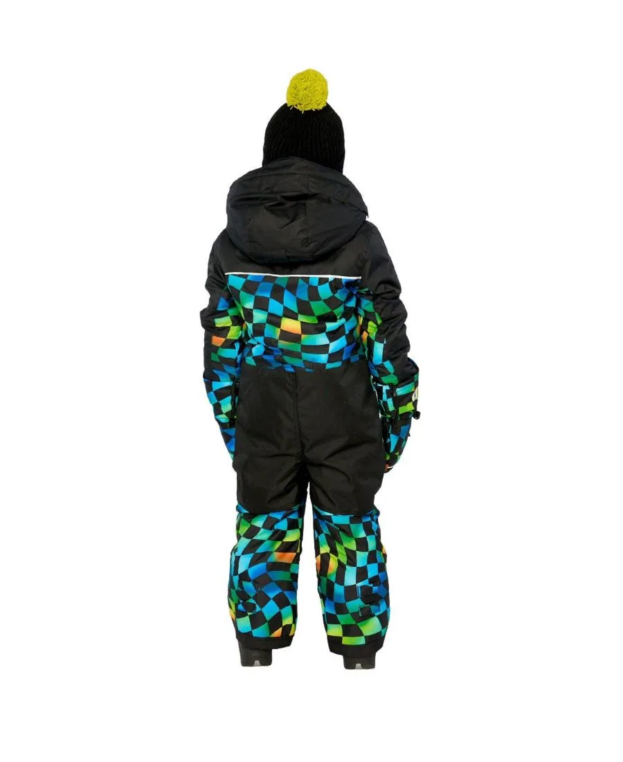 Детский комбинезон-снегокат с принтом в клетку Deux par Deux, Blue Checkered Print — фото 4