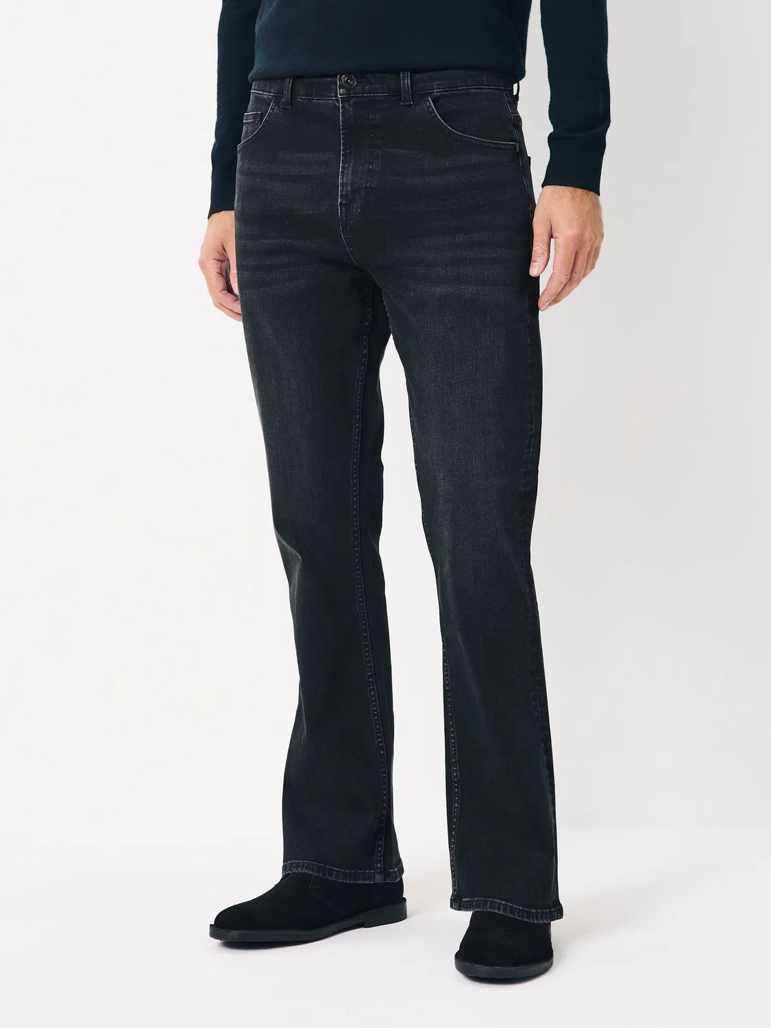 Джинсы буткат классические stretch, Washed Black Next