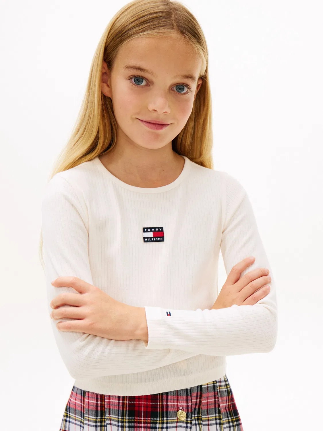 Футболка с длинным рукавом, экстра-узкая посадка Tommy Hilfiger, белый
