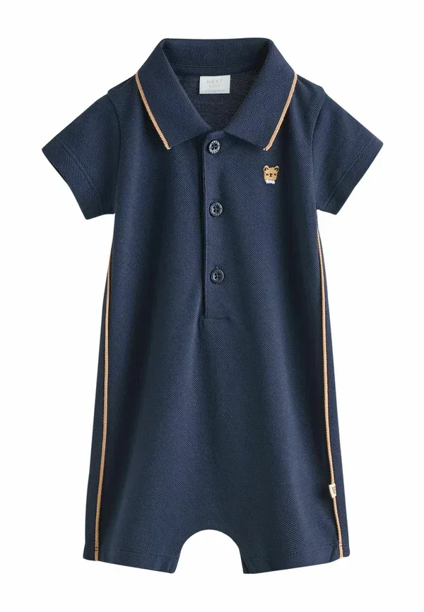 Комплект из 2 комбинезонов с поло, хлопок, Regular fit - collared rompers 2 pack, Next, Navy/White, белый/темно-синий — фото 3