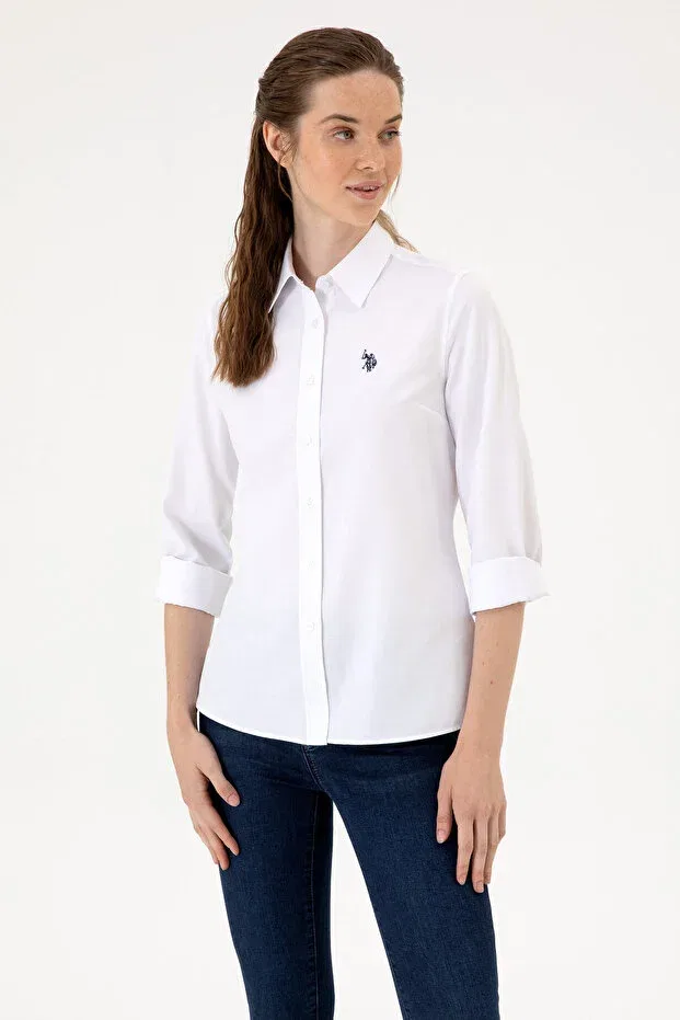 Женская рубашка с длинным рукавом Basics U.S. Polo Assn., White