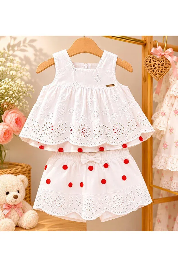 Детский комплект для девочек без рукавов Miray Baby Kids, Белый