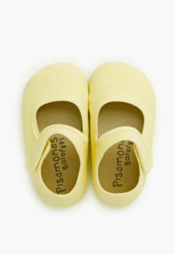 Ботинки на липучке Merceditas barefoot lona cierre ancho Pisamonas, желтый лимонный — фото 3