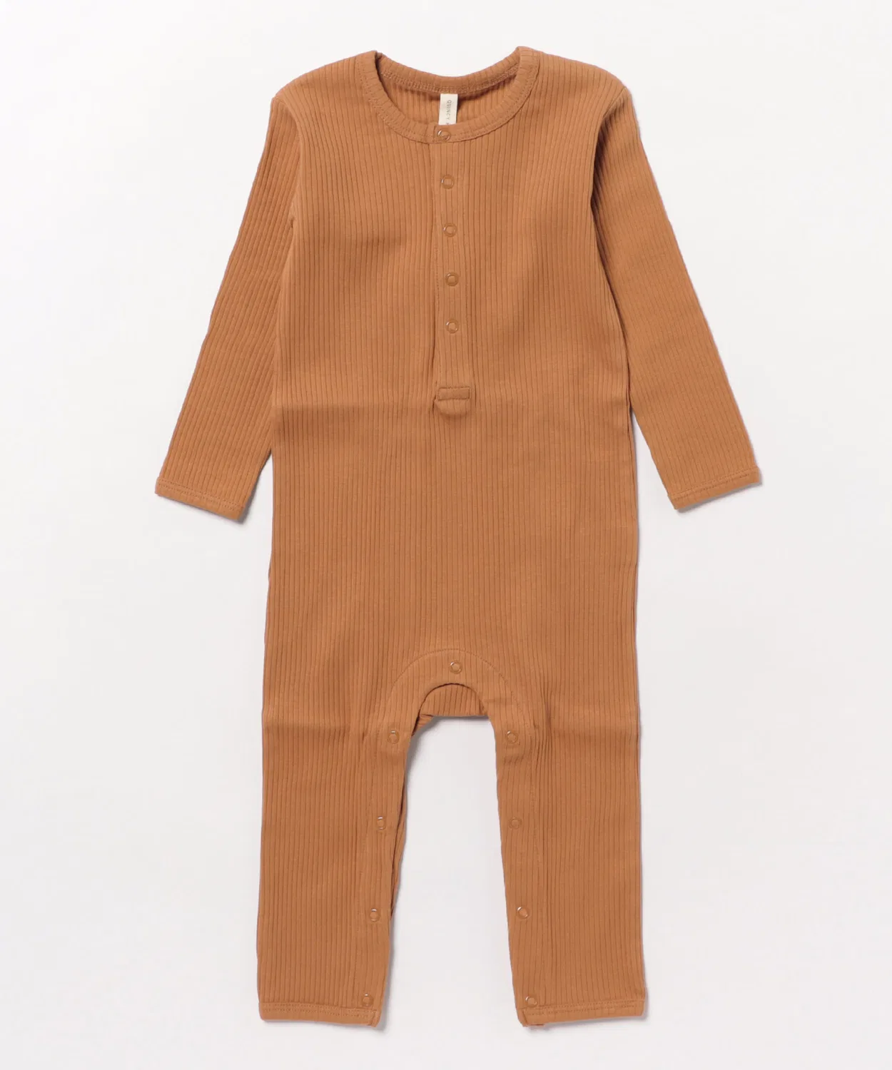 Детский комбинезон с длинным рукавомRibbed Baby Jumpsuit Quincy Mae, Cinnamon
