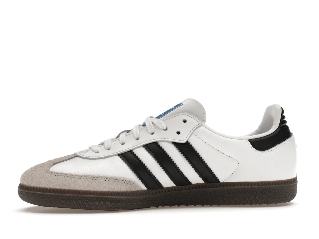 Детские кроссовки для мальчиков и девочек с замшевыми вставками Adidas Samba OG, Cloud White Core Black Gum — фото 3