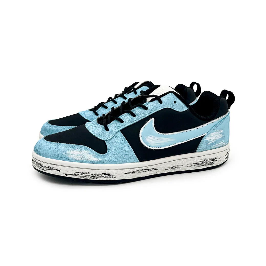 Кроссовки детские с замшевым верхом Nike COURT BOROUGH LOW, Light Blue — фото 4