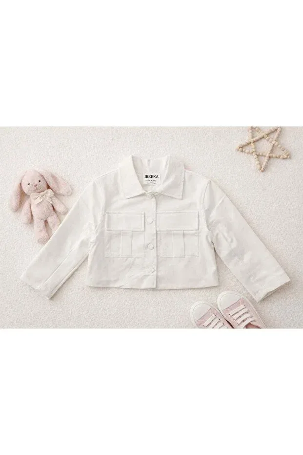 Детское для девочек жакет-смокинг с длинным рукавом Modest Lolliboomkids, White