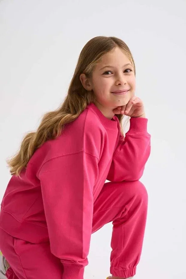 Детские свитшот для девочек с длинным рукавом Therecolor, Pink — фото 2