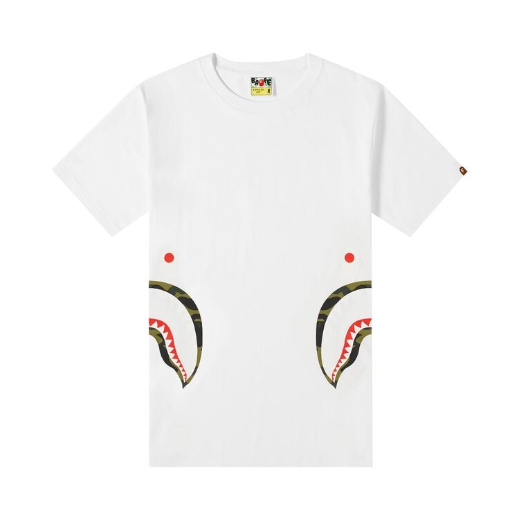 

Футболка BAPE 1st Camo Side Shark Tee 'White/Green', белый
