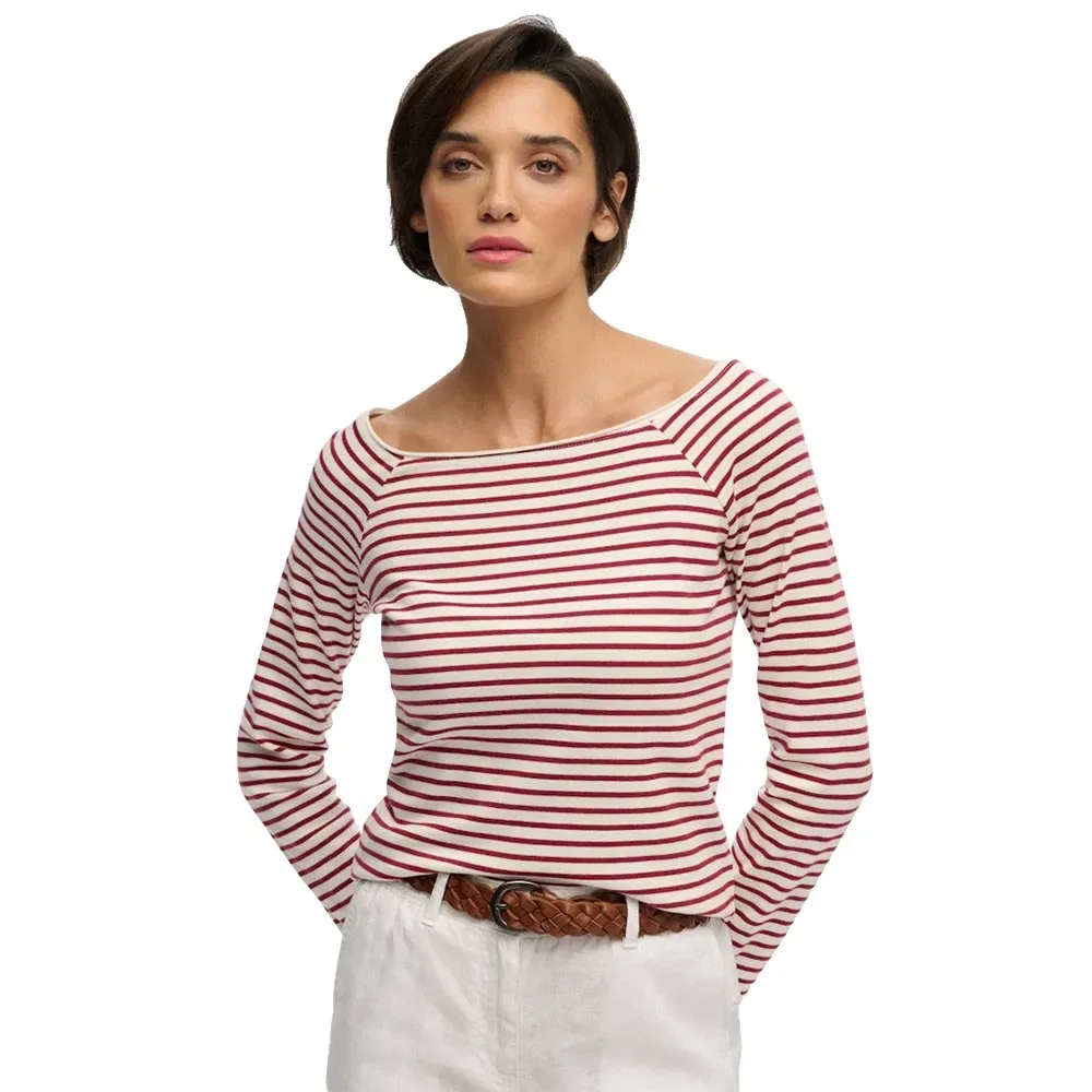 Футболка с длинным рукавом Bardot Off Shoulder Superdry, розовый