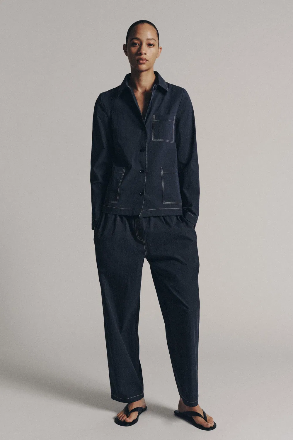 Брюки с декоративной строчкой из коллекции ZW ZARA, Blue/Grey