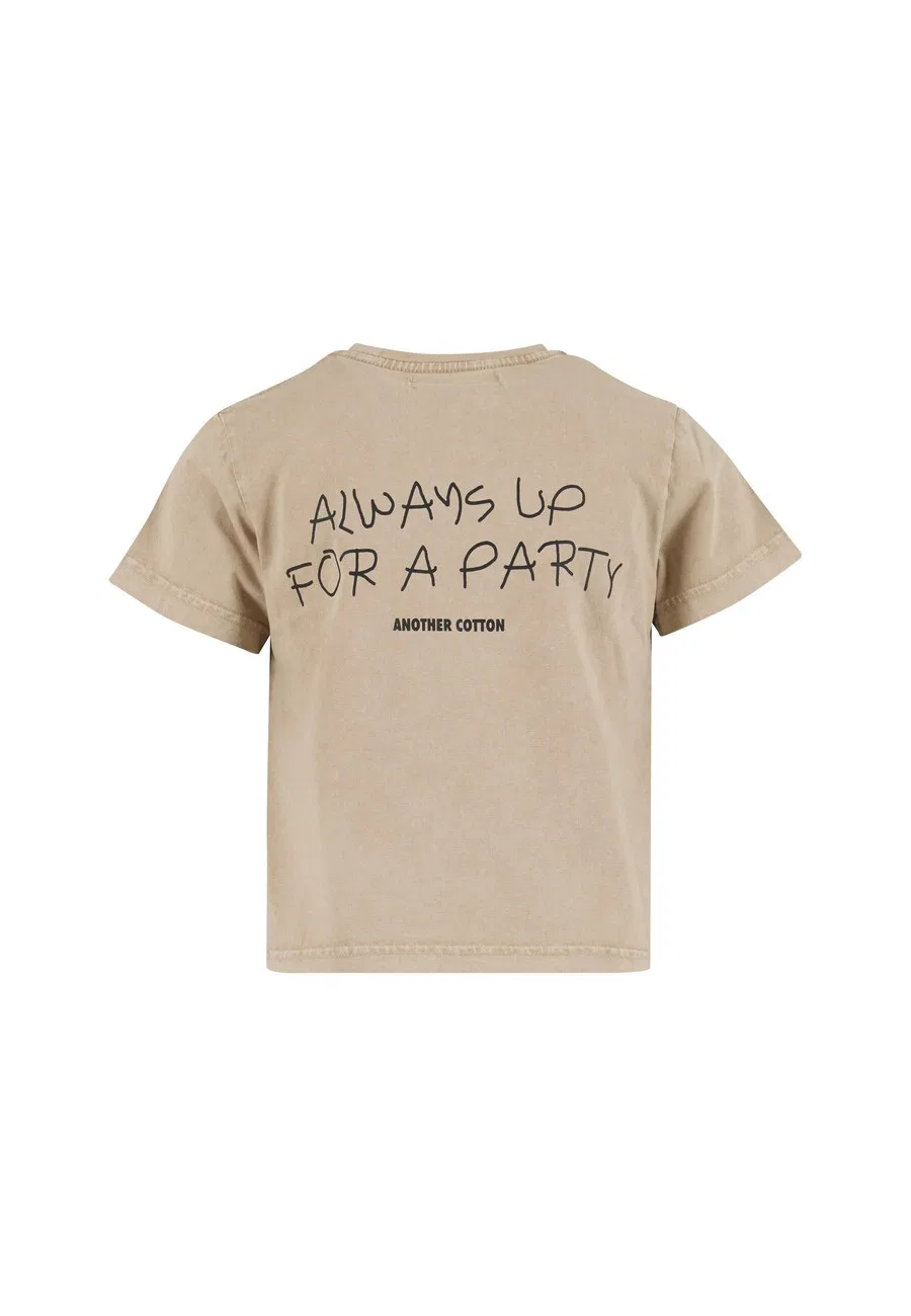 Хлопковая футболка "Always Up" темно-бежевого цвета Another Cotton Lab