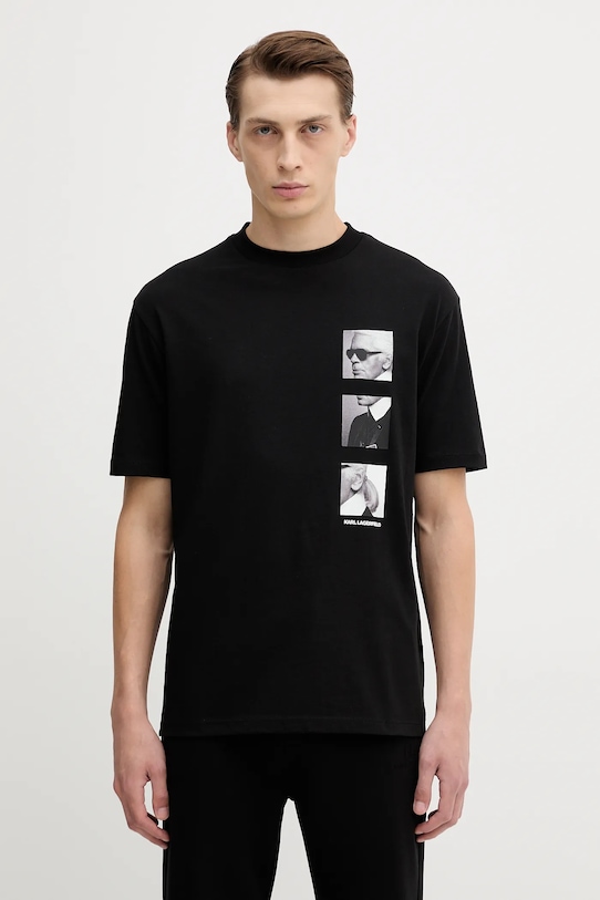 

Хлопковая футболка Karl Lagerfeld, черный