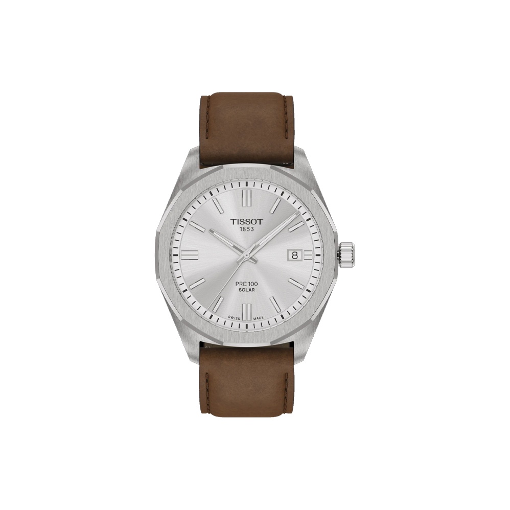 

TISSOT Часы unisex 39 мм с солнечным кварцевым механизмом prc100, черный циферблат, ремешок из нержавеющей стали и кожи