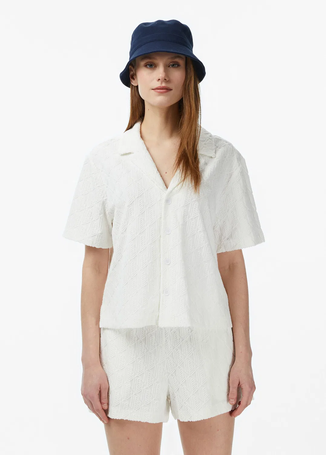 Поло Lacoste Regular Fit Monogram, белое