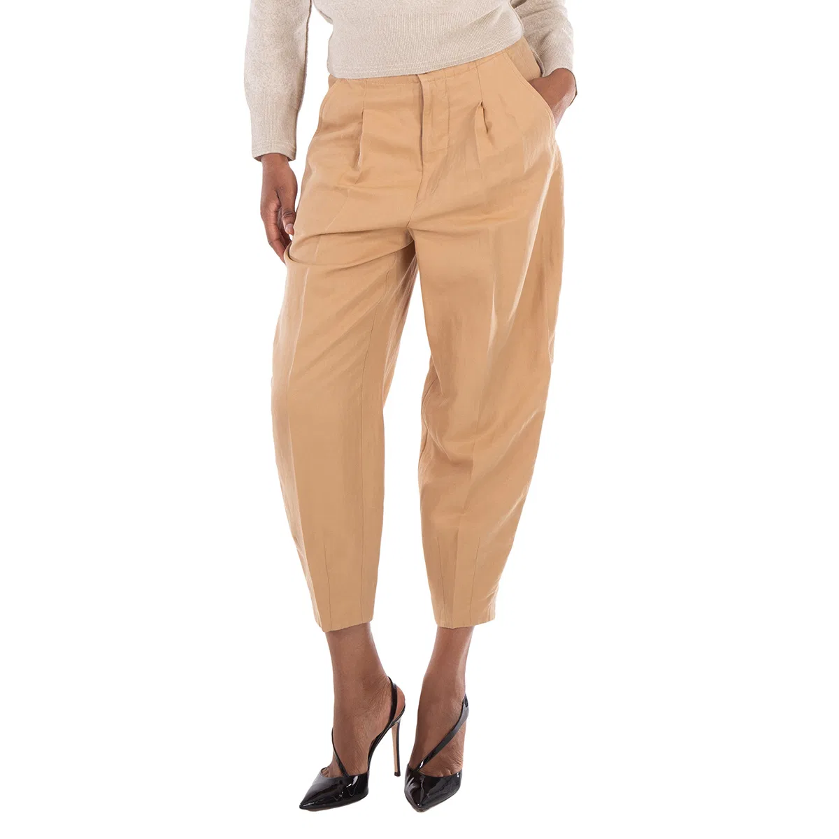 Брюки зауженные из шелкового твила Silk Blend Tapered Pants Polo Ralph Lauren, Medium Beige
