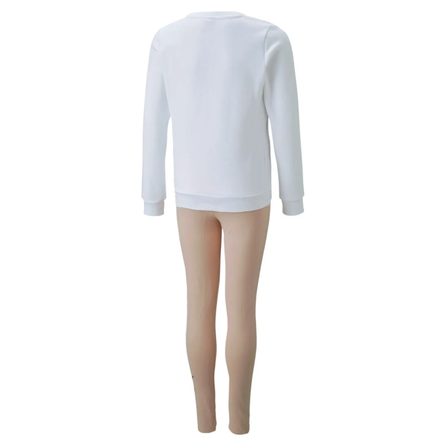 Детский спортивный костюм с логотипом LOGO CREW FL & LEGGINGS SET Puma, Weiss Beige — фото 3