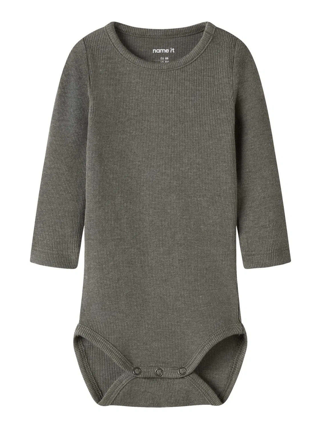 Боди с длинным рукавом из био-хлопка dusty olive Name It, оливковый
