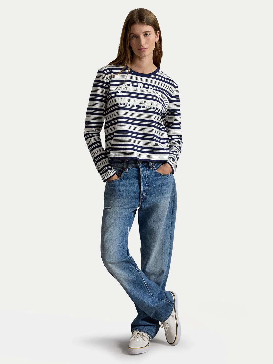Женская блузка стандартного кроя Polo Ralph Lauren, темно-синий — фото 2
