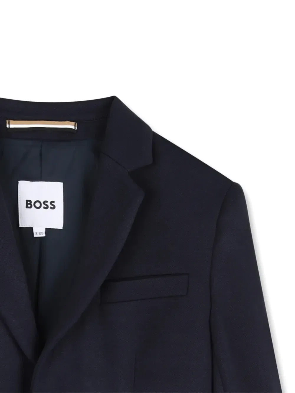 Однобортный пиджак с заостренными лацканами Boss Kidswear, синий — фото 3