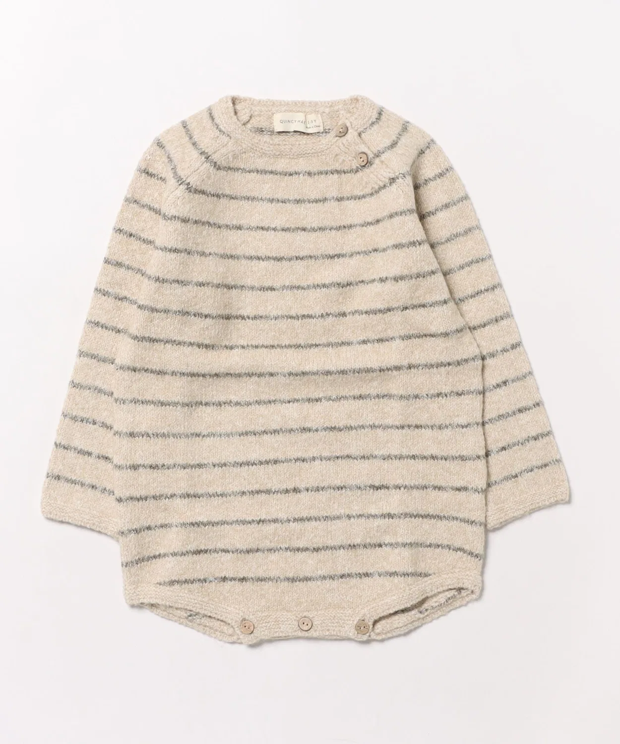 Детский ромпер с принтом Quincy Mae Basil Stripe B.I.D., Beige