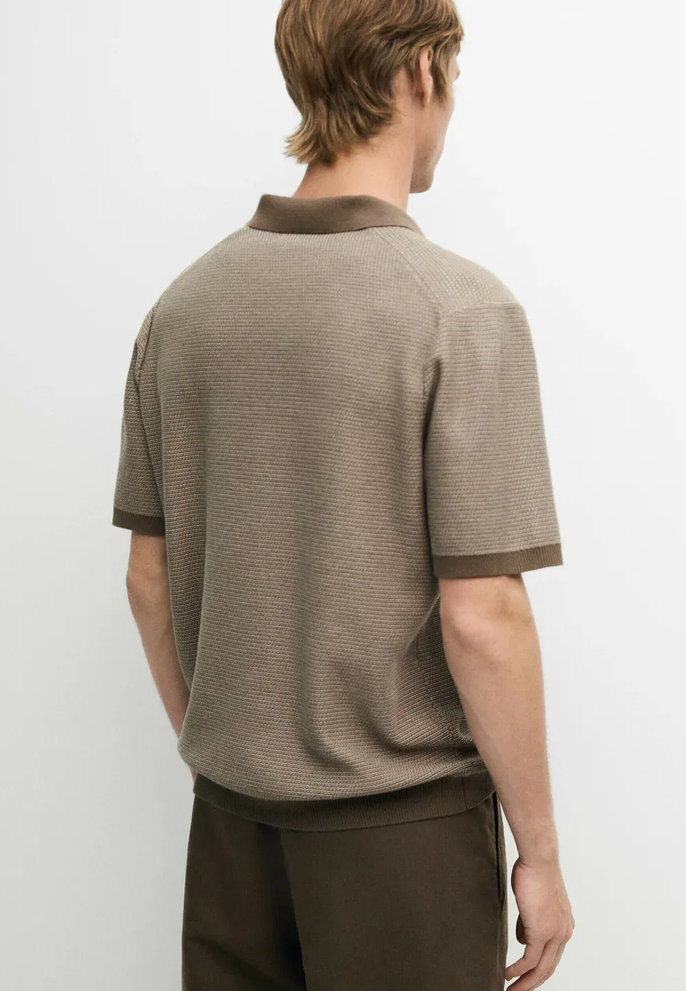 Рубашка поло Massimo Dutti, Khaki — фото 3