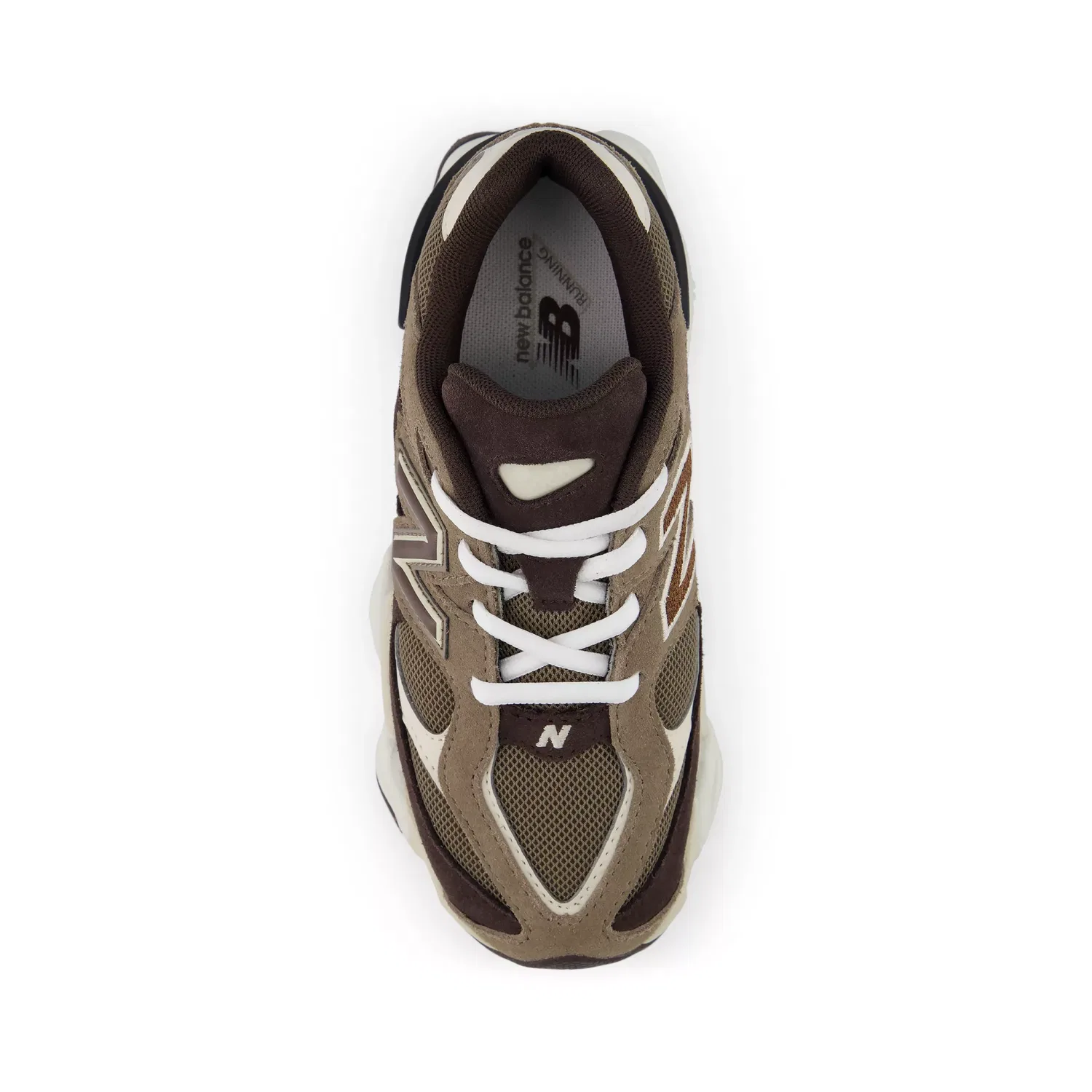 Детские кроссовки с шнуровкой 9060 Lace New Balance, Thunder Brown With Black Coffee — фото 4
