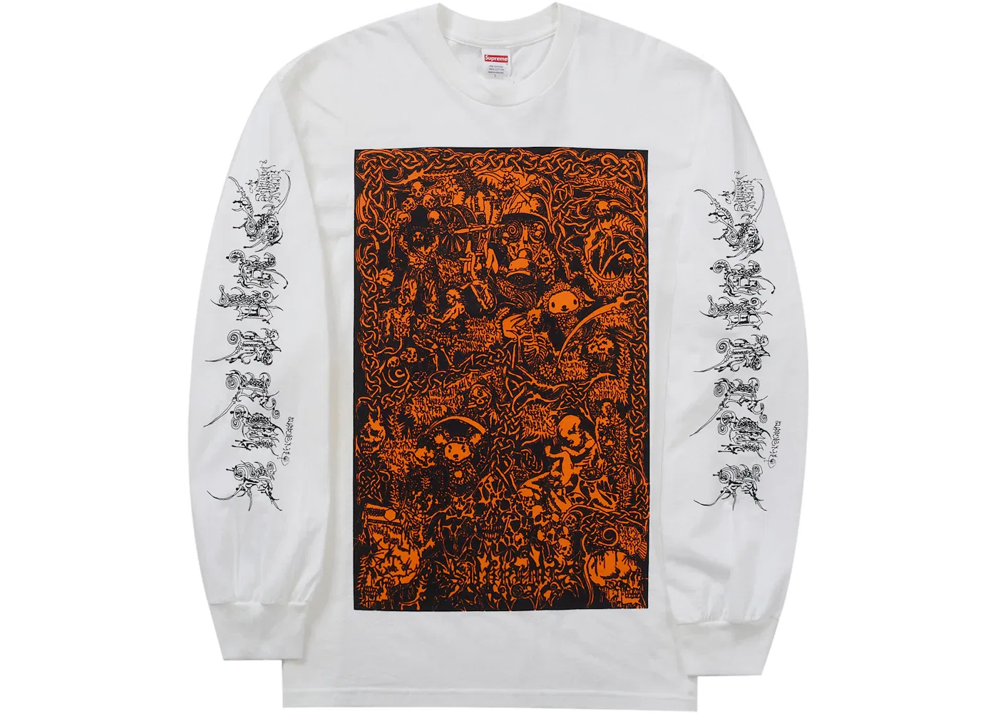 Мужская футболка с длинным рукавом с принтом Supreme Wombat L/S Tee, White