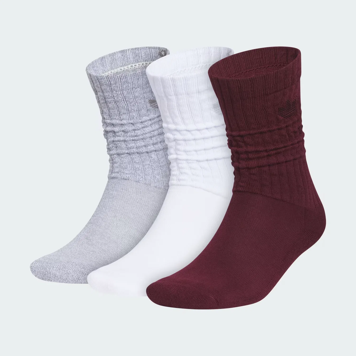 Носки набор из 3 пар свободной посадки Originals Scrunch Adidas Originals, серый/белый/бордовый