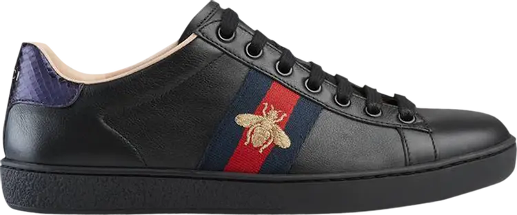 Кроссовки Gucci Wmns Ace Embroidered Low Black, черный