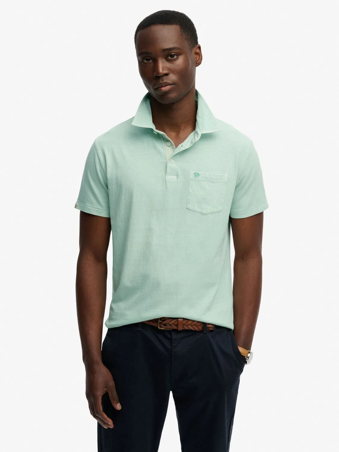 Поло Superdry Classic Cotton Linen, мята