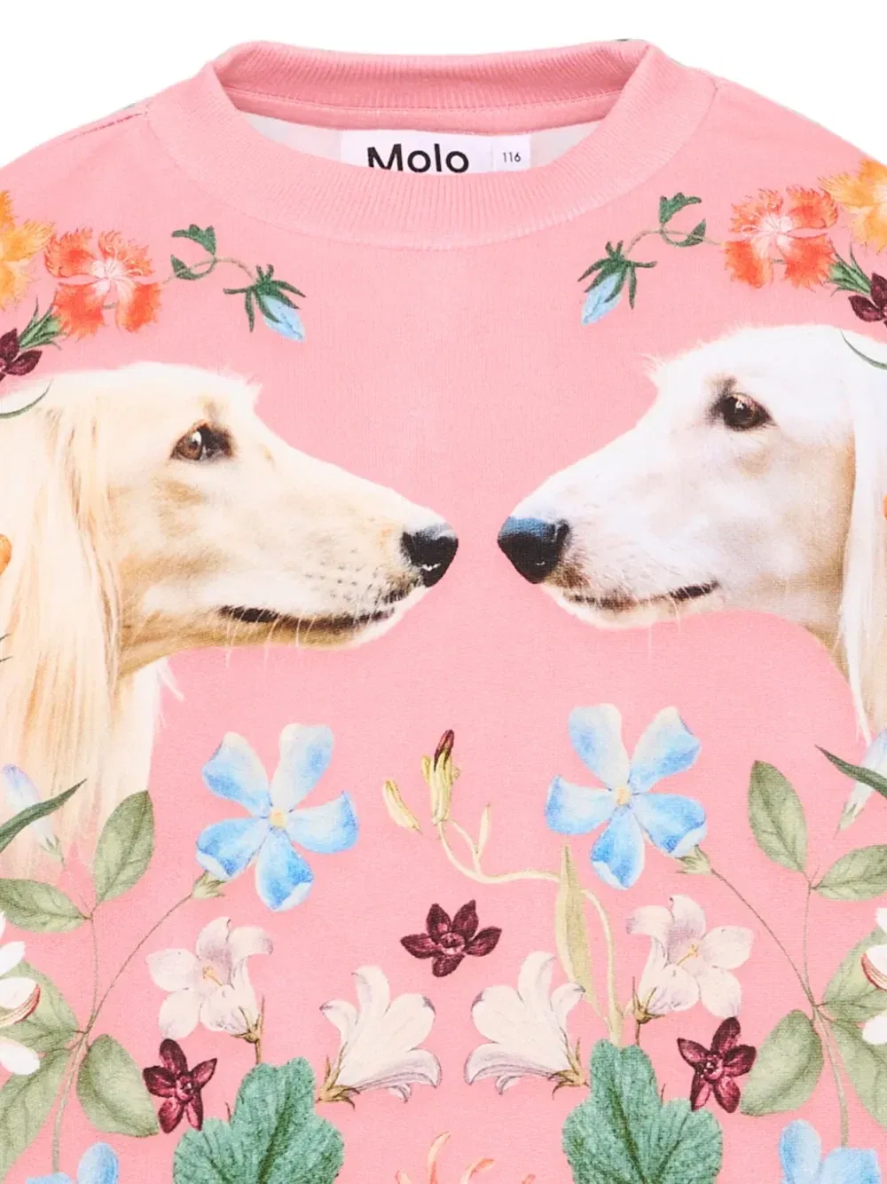Футболка Maxi с цветочным принтом и принтом собаки на груди Molo, розовый — фото 3