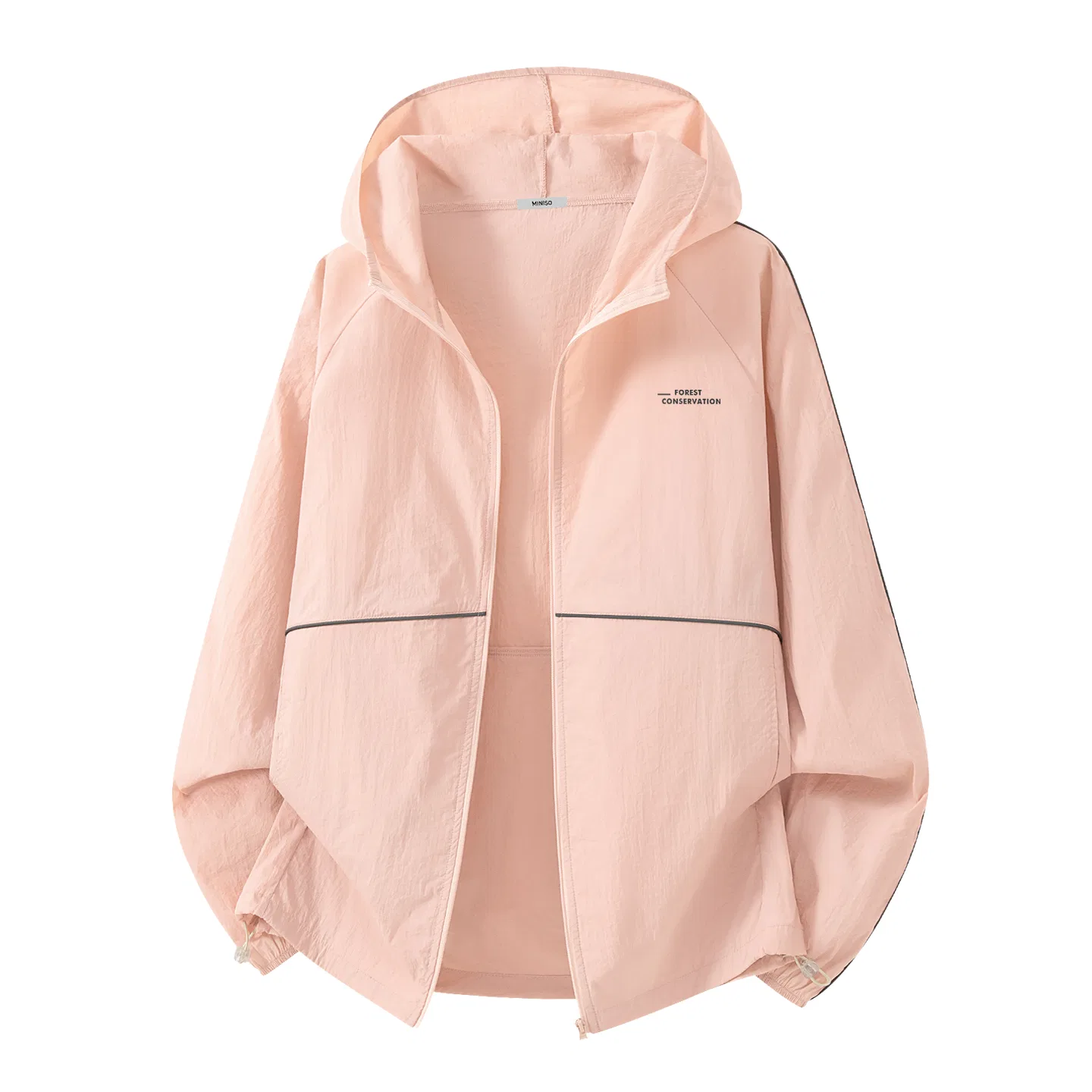 Детская ветровка с принтом MINISO, Pink (Mb Protective Forest Chest Logo)