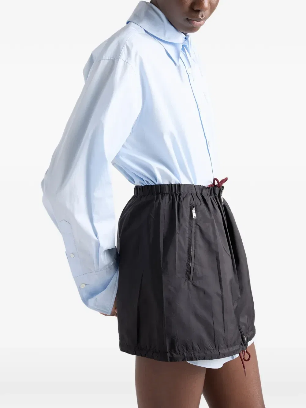Мини-юбка Lightweight Re-nylon Prada, черный — фото 4