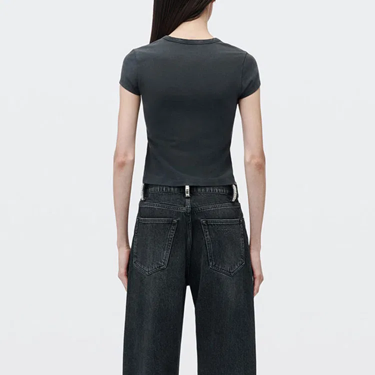 Женская футболка с круглым вырезом Alexander Wang, Washed Black — фото 4