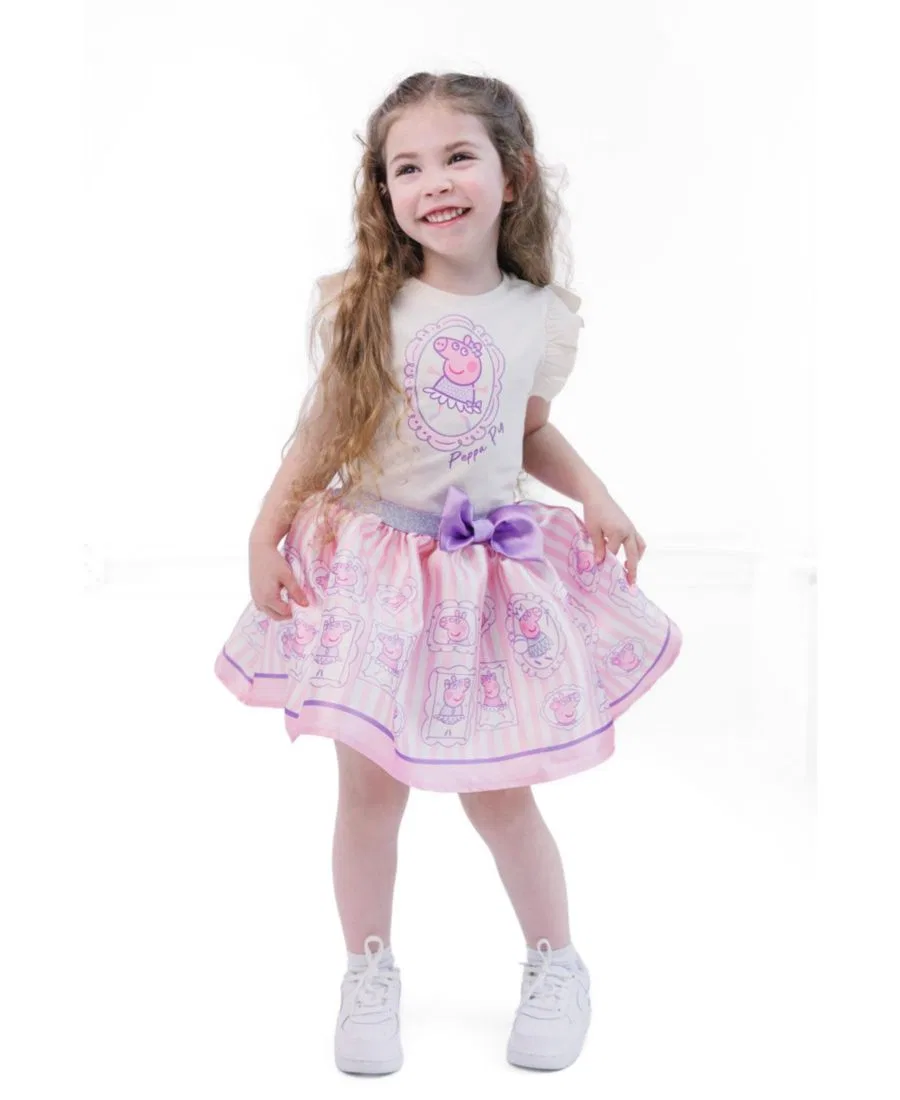 Комплект из футболки и сатиновой юбки с сумкой Peppa Pig, Pink Ivory Peppa Pig — фото 2