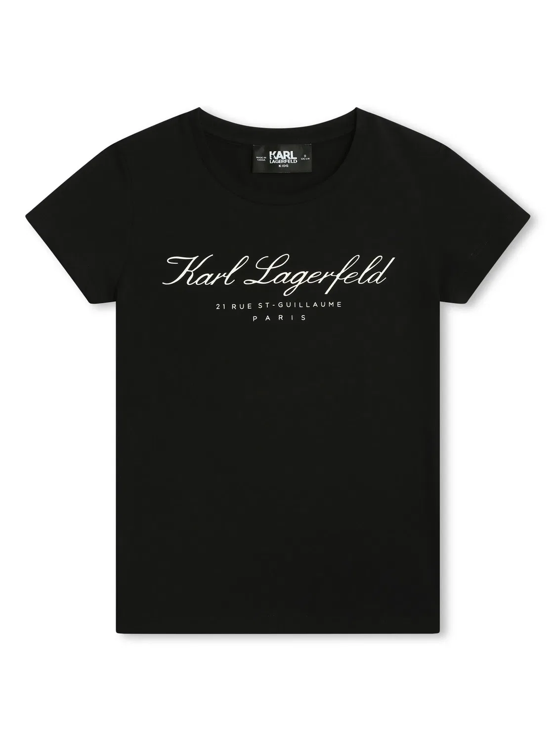 Хлопковая детская футболка Karl Lagerfeld, черный