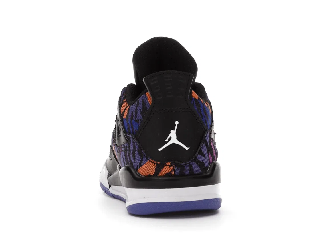 Детские кроссовки с длинным шнурком Jordan 4 Retro Jordan, Black/White-Rush Violet — фото 4