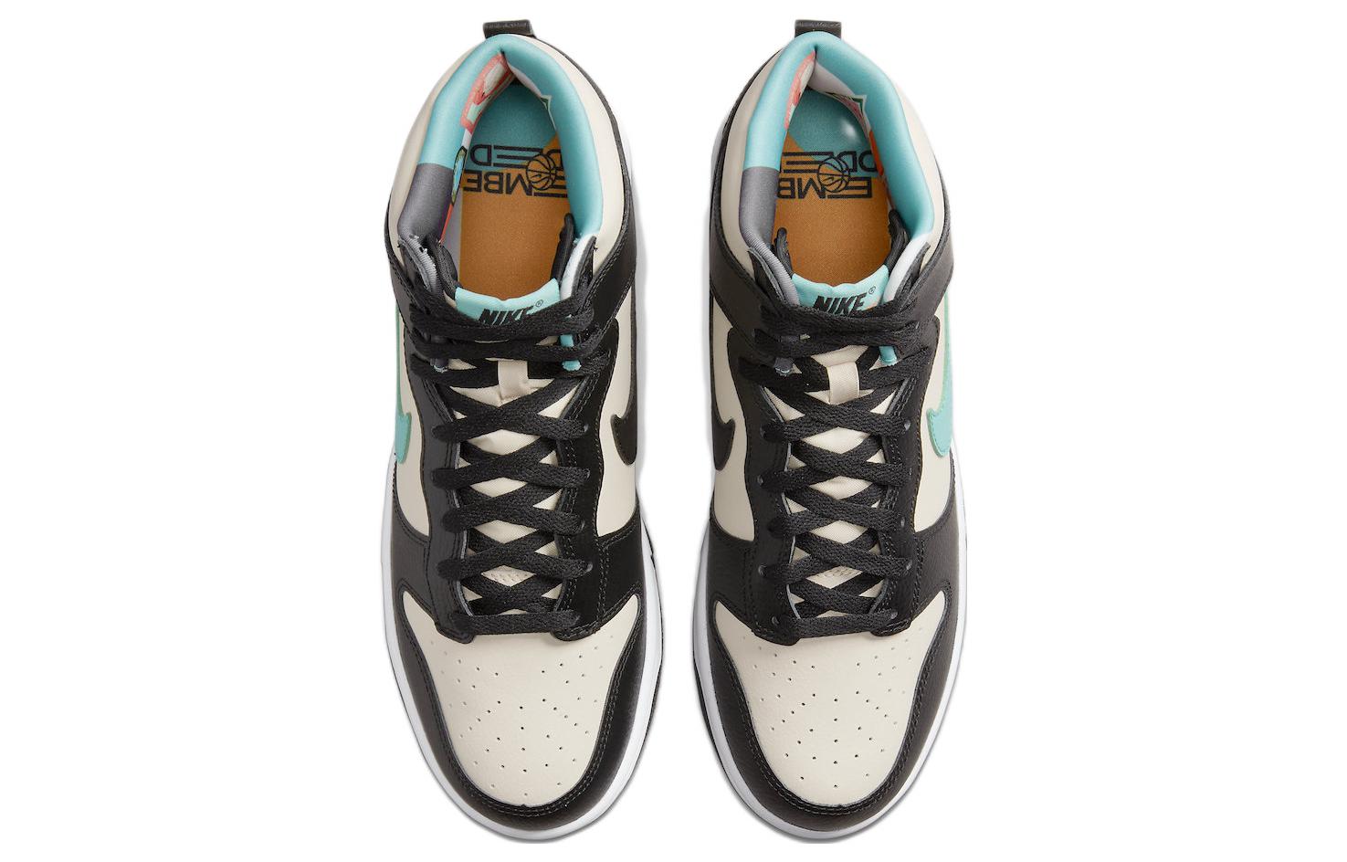 Кроссовки Nike Dunk High Emb, светло-бежевый/черный — фото 4