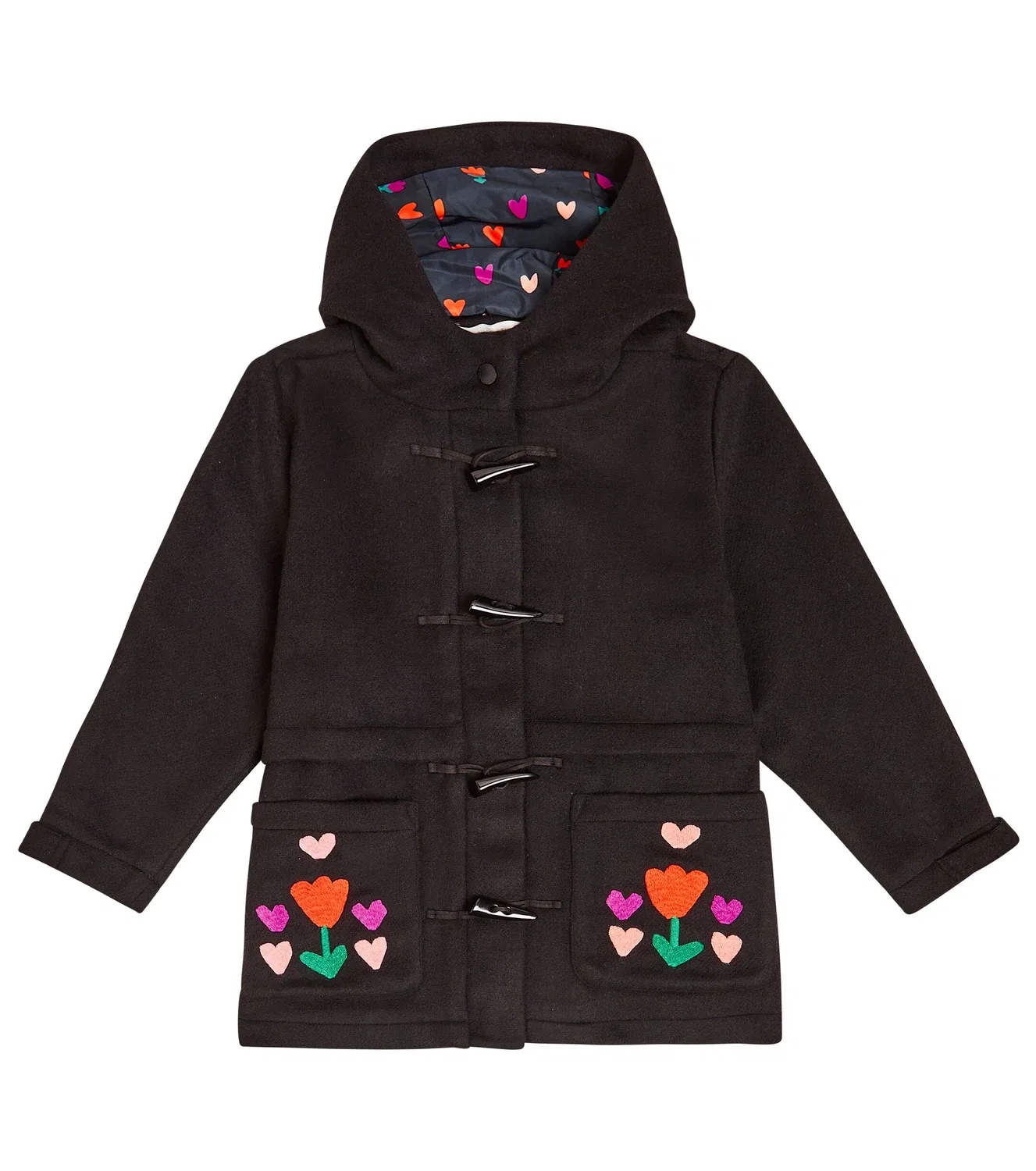 Пальто с вышивкой Stella Mccartney Kids, черный