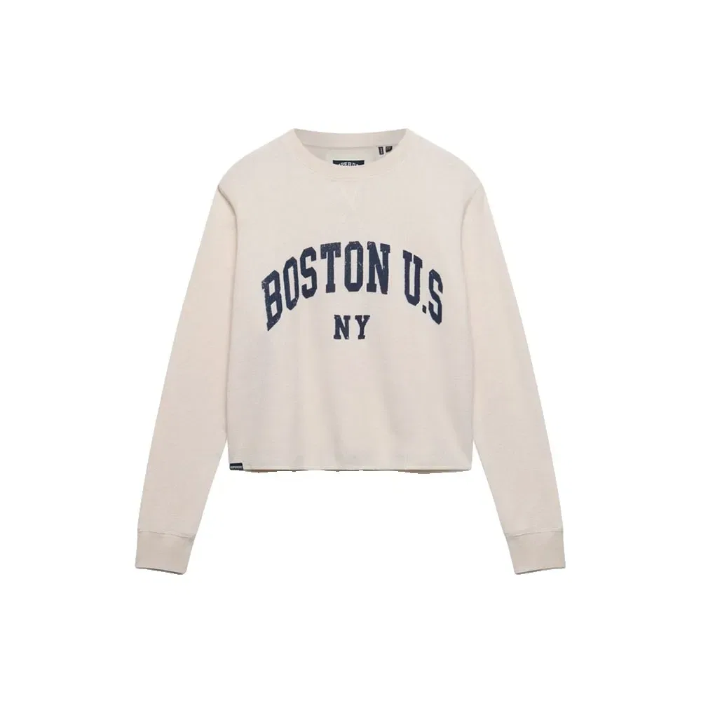 Женский лонгслив с графическим принтом Athletic Essential Superdry, Beige — фото 3