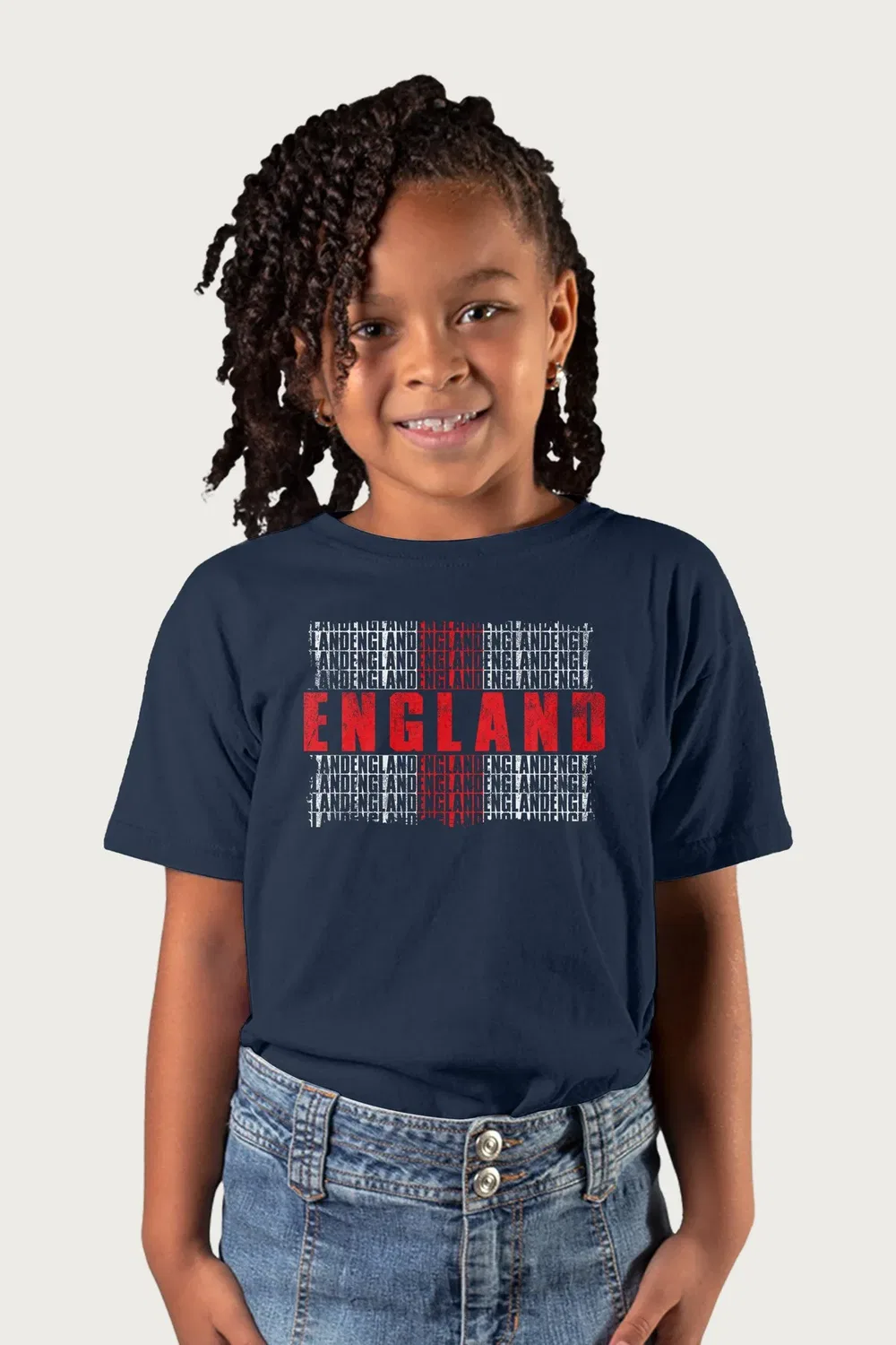 Детская футболка с принтом England Cascade Flag World Cup Coto7, Navy
