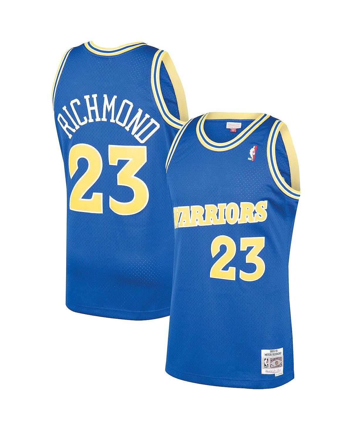 

Мужская футболка mitch richmond royal golden state warriors 1990-91 hardwood classics swingman player Mitchell & Ness