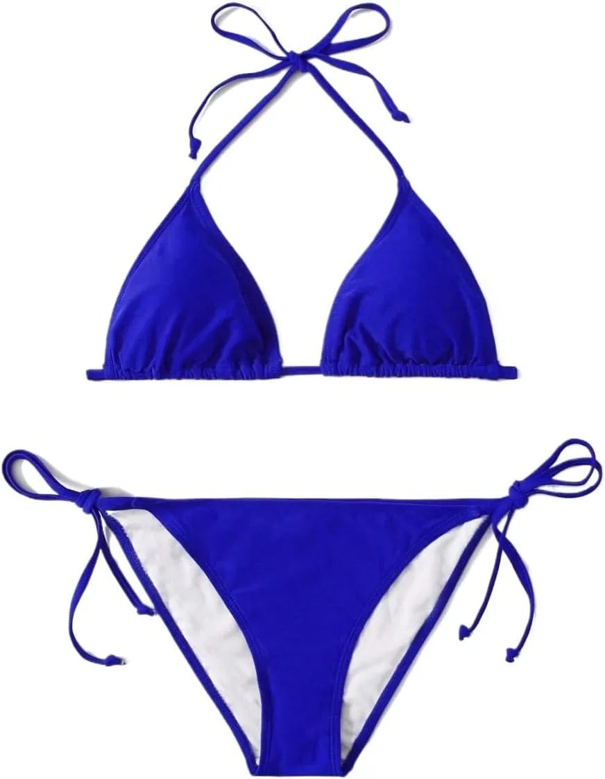 Женский бикини-сет с завязками на спине CIVOUX, Royal Blue