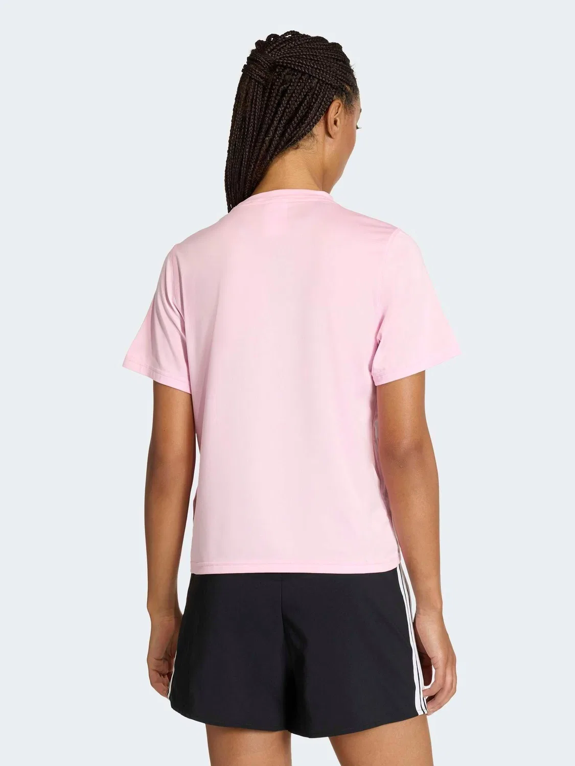 Футболка с круглым вырезом adidas Workout Essentials, розовая — фото 2