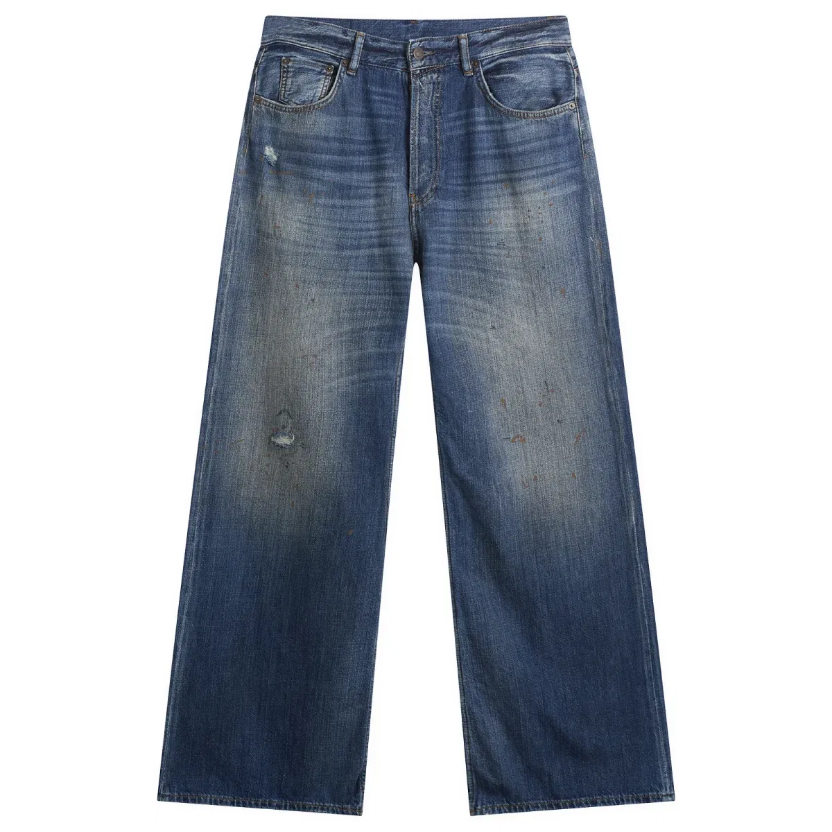 Джинсы широкие с высокой посадкой 2021 Blue Trafalgar Acne Studios, Mid Blue