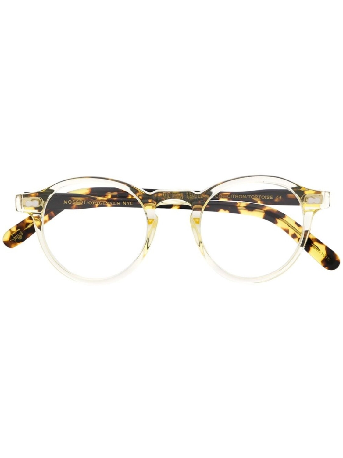 

Moscot очки Miltzen в круглой оправе, желтый