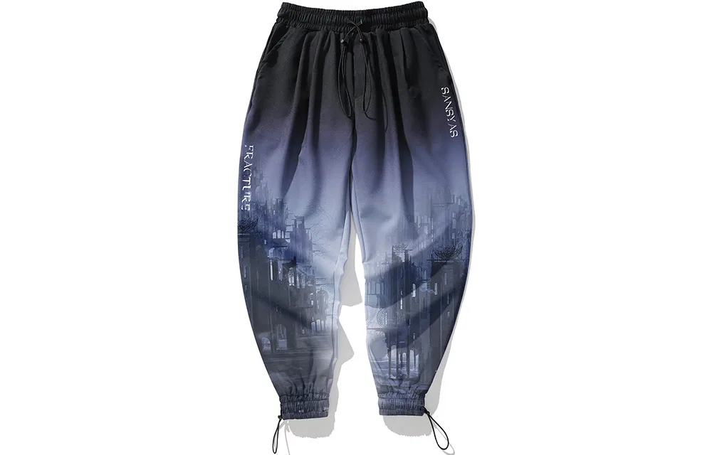 Женские брюки повседневные с манжетами Gradient Blue SANSYAS