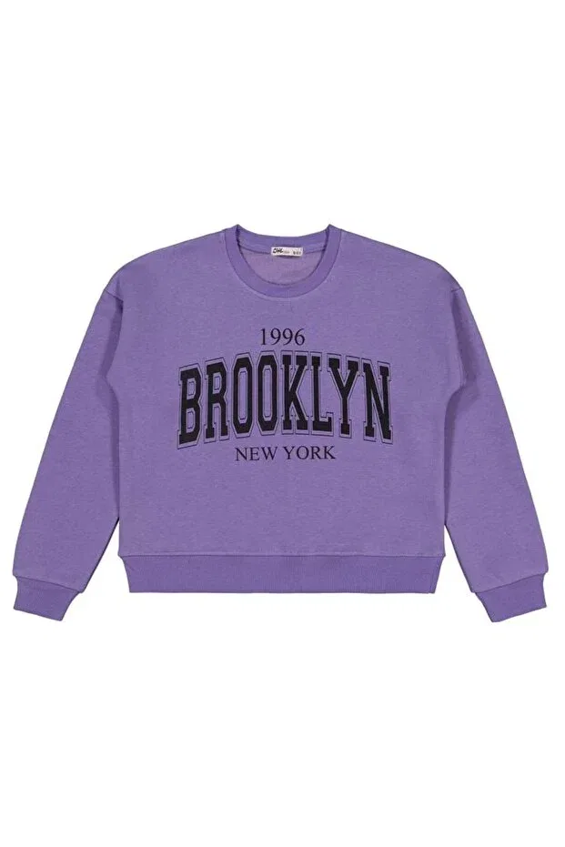 Детский комплект спортивного костюма для девочек с принтом Brooklyn Civil Girls, Purple — фото 3